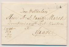 BREDA - Grave 1821 - Lakzegel Dienst Posterijen 