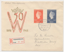 FDC / 1e dag Em. Regeringsjubileum 1948 - Veenendaal