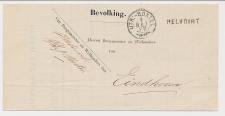Helvoirt - Trein takjestempel Utrecht - Boxtel 1879