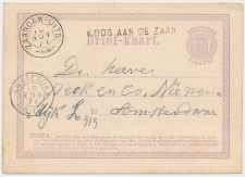 Koog aan de Zaan - Trein takjestempel Zaandam - Uitgeest 1871