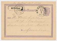 N.R. Spoorweg - Trein Haltestempel Gouda 1875