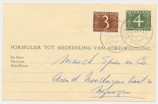 Verhuiskaart G. 26 Leende - Nijmegen 1964