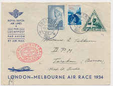 VH B 98 b Amsterdam - Tarakan Borneo Ned. Indie 1934