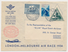 VH B 98 d Amsterdam - Sydney Australie 1934