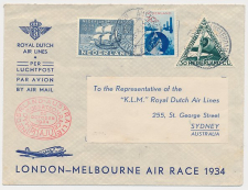 VH B 98 d Amsterdam - Sydney Australie 1934