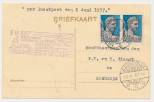 VH B 123 d s Gravenhage - Bandoeng Ned. Indie 1937 v.v.