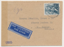 Em. Zeehelden 1943 Aerdenhout - St. Gallen Zwitserland - Censuur