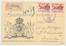 Aangetekend / Stempel Amsterdam 1943 - Dag van den Postzegel    