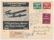 Aangetekend / Stempel Rotterdam 1944 - 3e Luchtpostcongres