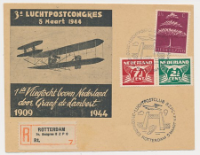 Aangetekend / Stempel Rotterdam 1944 - 3e Luchtpostcongres