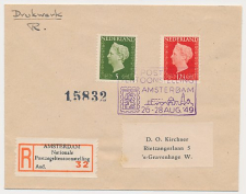 Aangetekend / Stempel Amsterdam 1949 - Postzegeltentoonstelling 
