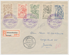 Aangetekend / Stempel Autopostkantoor Zwolle 1949