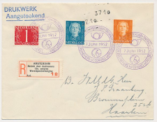Aangetekend /Stempel Amsterdam 1952 Congres Wereldpostvereniging