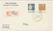 Aangetekend / Stempel Breda 1964 Tent. Ruimtevaart op Postzegels