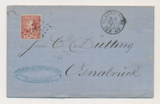 Puntstempel 115 Vlaardingen - Osnabruck Duitsland 1871