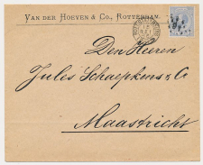 Puntstempel 91 Rotterdam Station Beurs - Maastricht 1886
