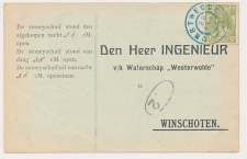 Grootrondstempel Onstwedde (blauw) - Winschoten 1919 