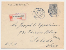 Aangetekend Doorn 1937 - Ovetstempeld strookje Neder-Langbroek  