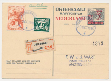 Aangetekend Grubbenvorst 1945 - Overstempeld strookje Helmond 