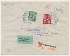 Aangetekend s Gravenhage Zaanstraat 1942 - Overstempeld strookje