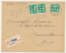 Aangetekend Dorst 1943 - Overstempeld strookje Breda