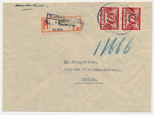 Aangetekend Breda Ginnekenweg 1943 - Overstempeld strookje