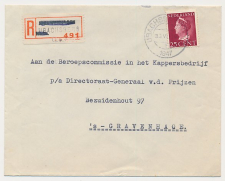 Aangetekend Ubachsberg 1947 - Overstempeld strookje Nieuwenhagen