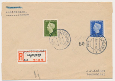 Aangetekend Amsterdam R.A.I. 1948 - Overstempeld strookje 
