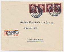 Aangetekend Eindhoven Hoogstraat 1948 - Overstempeld strookje