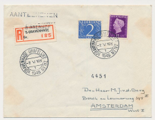 Aangetekend s Gravenhage Binnenhof 1948 - Overstempeld strookje 