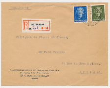 Aangetekend Rotterdam C.S 1950- Bijgestempeld strookje