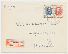 Aangetekend Middelburg 1960 - Overstempeld strookje Gapinge