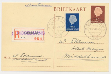 Aangetekend Middelharnis 1958 - Overstempeld strookje Achthuizen