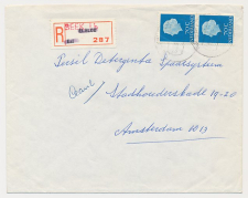 Aangetekend Beek 1970 - Overstempeld strookje Elsloo