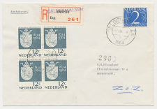 Aangetekend Geldermalsen 1964 - Overstempeld strookje Enspijk