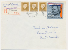 Aangetekend Apeldoorn Mercatorplein 1973- Overstempeld strookje 