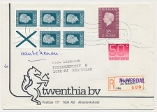 Aangetekend Nijverdal 1980 - Overstempeld strookje Haarle