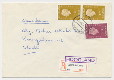 Aangetekend Hoogland 1979 - Overstempeld strookje Amersfoort