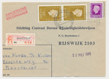 Aangetekend Maastricht Cortenstraat 1975 - Overstempeld strookje