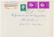 Aangetekend Oosterwolde 1980 - Overstempeld strookje Haulerwijk