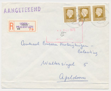 Aangetekend Uden Muziekplein 1973 - Overstempeld strookje 