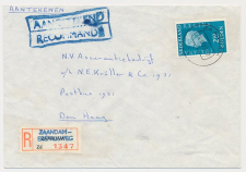 Aangetekend Zaandam Ereprijsweg 1973 - Overstempeld strookje 
