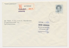 Aangetekend Rotterdam Abtsweg 1987 - Overstempeld strookje 