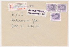 Aangetekend Rotterdam Pr. Hendrikkade 1988 Overstempeld strookje