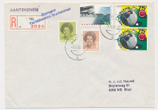 Aangetekend Tiel Druckerstraat 1986 - Overstempeld strookje 