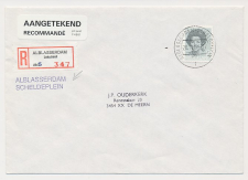 Aangetekend Alblassersam Scheldeplein 1990 Overstempeld strookje