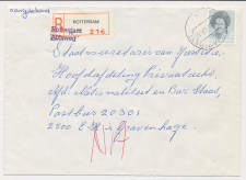 Aangetekend Rotterdam Abtsweg 1987 - Overstempeld strookje 