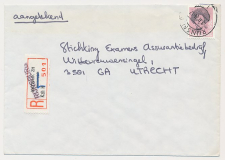 Aangetekend Rijnsburg 1984 - Overstempeld strookje Katwijk