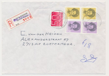 Aangetekend s Gravenhage Julianaplein 1985 Overstempeld strookje