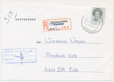 Aangetekend Ommen 1986 - Overstempeld strookje Nieuwleusen